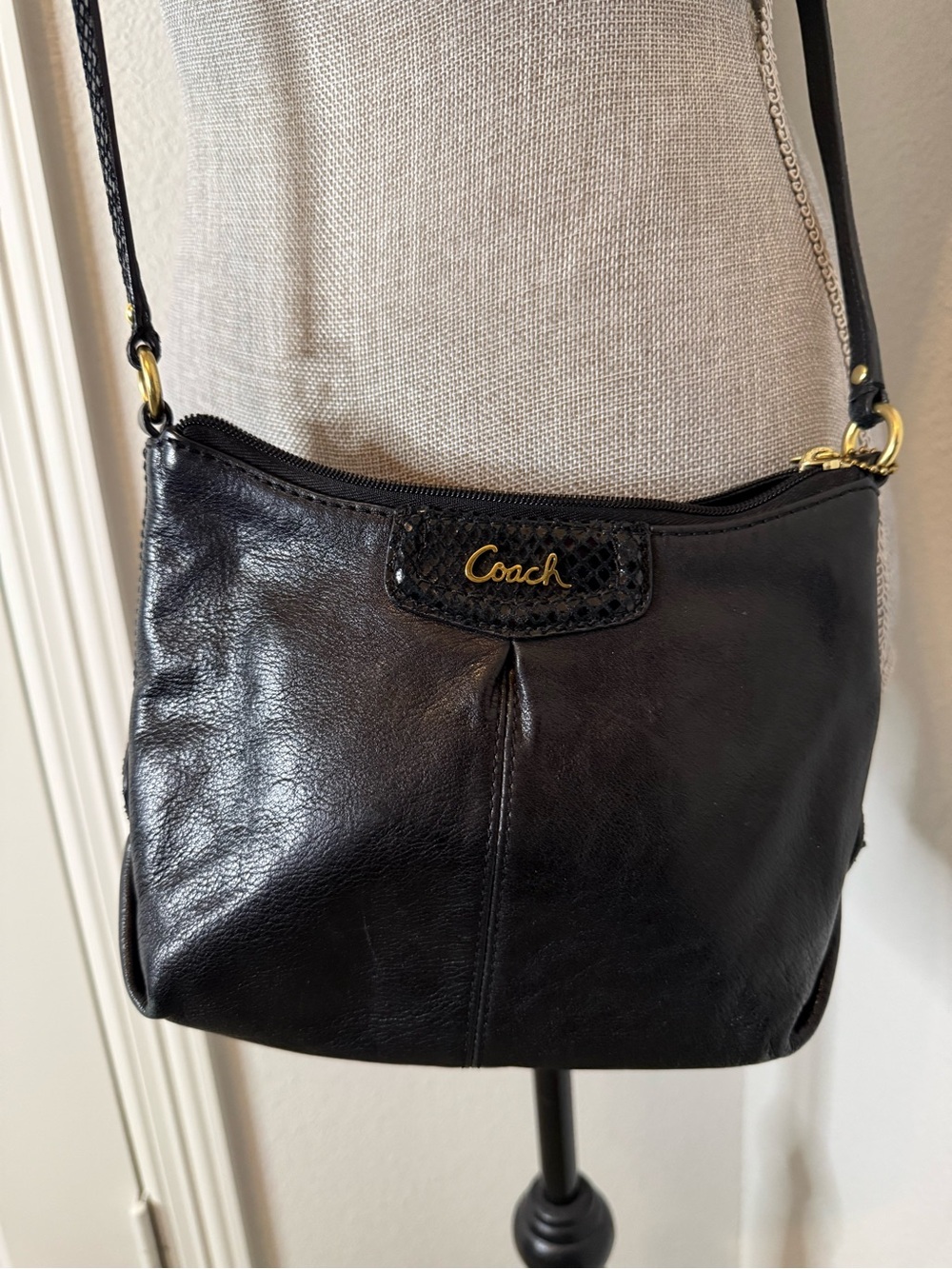 Coach Black Leather Crossbody Bag